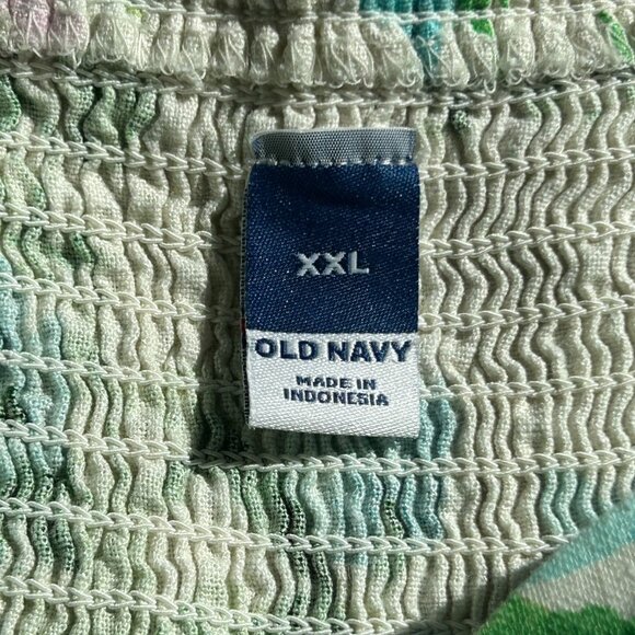 Old Navy Dress Sz 2XL Floral Linen Blend Bloomcore Boho Romantic Coquette 17770 - Picture 3 of 11
